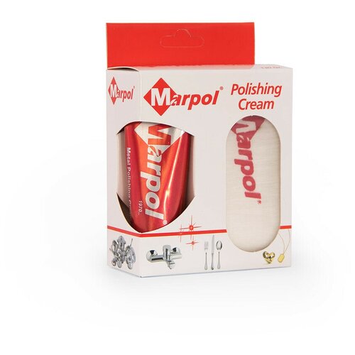 Жидкая полировальная паста универсальная Marpol Cream + салфетка, туба 100 гр