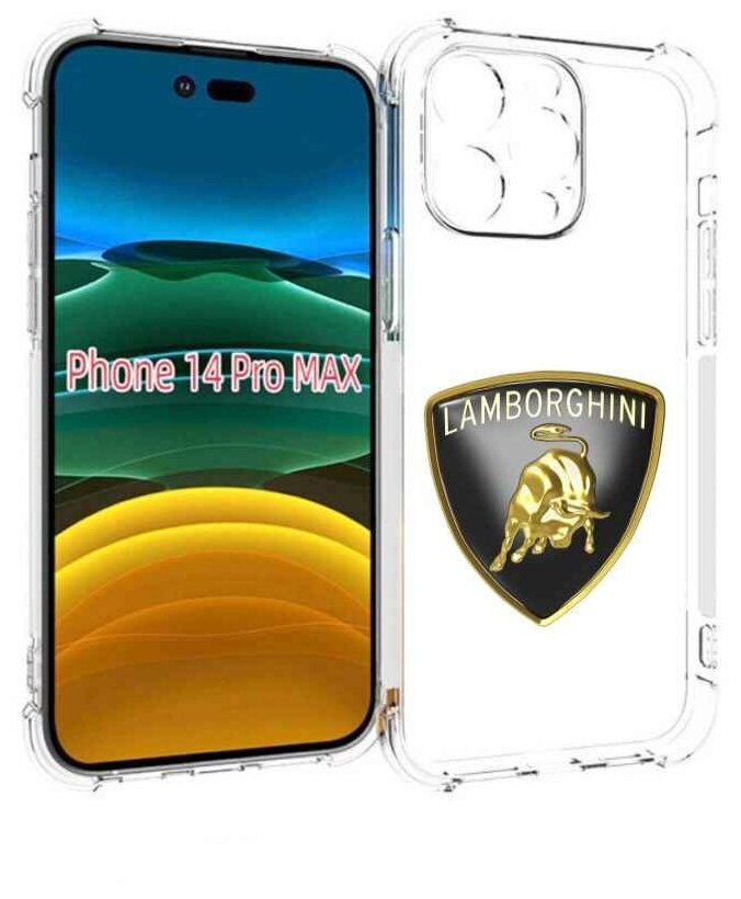 Чехол MyPads ламборгини-lambo-6 мужской для iPhone 14 Pro Max задняя-панель-накладка-бампер