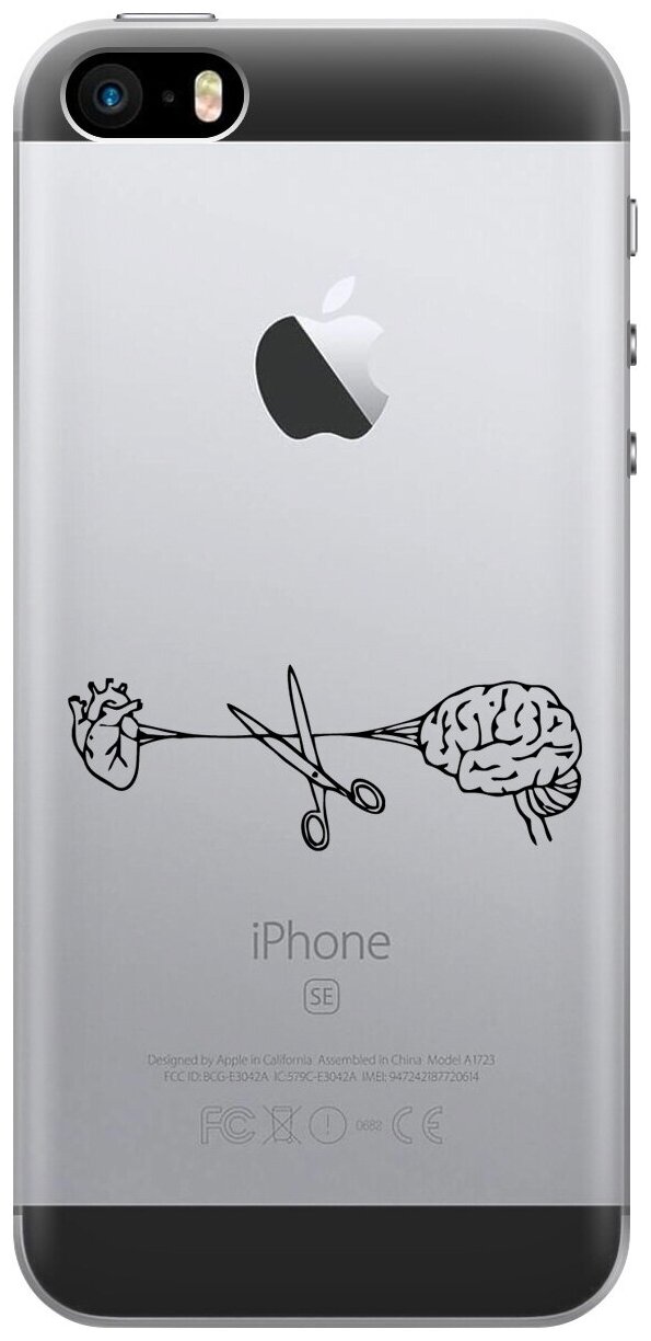 Силиконовый чехол на Apple iPhone SE / 5s / 5 / Эпл Айфон 5 / 5с / СЕ с рисунком "Cut It"