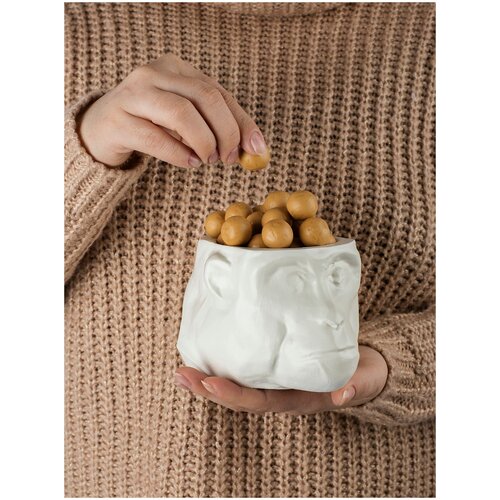 Кашпо Kubiki Обезьян белое