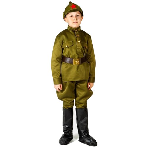 фото Костюм бока солдат в галифе люкс 2703, зеленый, размер 122-134