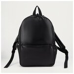Рюкзак на молнии, 3 наружных кармана, цвет чёрный - изображение