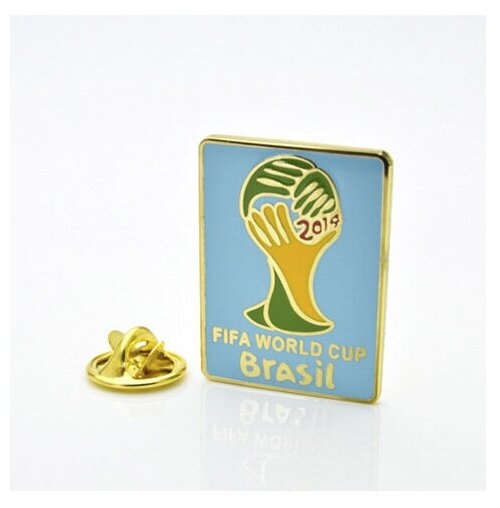Значок ФК чемпионат мира по футболу 2014 (Бразилия) эмблема голубая