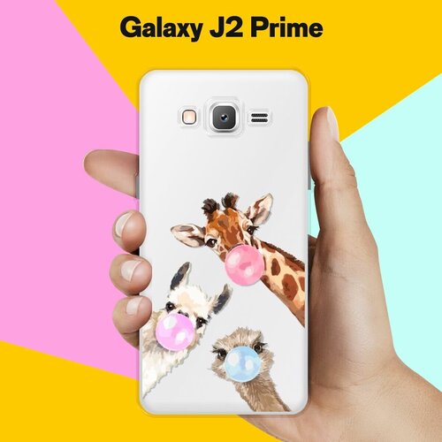 Силиконовый чехол на Samsung Galaxy J2 Prime Лама, жираф, страус / для Самсунг Галакси Джей 2 Прайм силиконовый чехол на samsung galaxy j2 prime осьминог для самсунг галакси джей 2 прайм