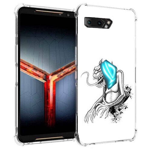 Чехол задняя-панель-накладка-бампер MyPads чорт для Asus ROG Phone 2 ZS660KL противоударный чехол задняя панель накладка бампер mypads болею рыбалкой для asus rog phone 2 zs660kl противоударный