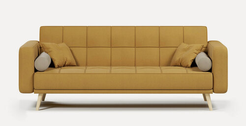 Изображение товара Диван-кровать Скандинавия, 220х95х90 см, Книжка, диван раскладной, c высокими деревянными ножками, декоративные подушки