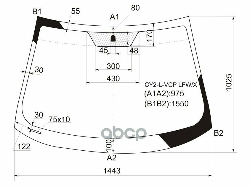 Стекло Лобовое Mitsubishi Lancer 07-17 / Lancer Evolution 07-17 XYG арт. CY2-L-VCP LFW/X