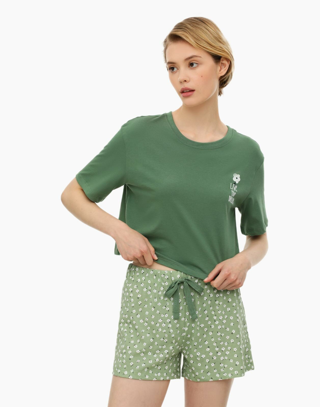 Пижамы Gloria Jeans GSL001389 зеленый, M (44) - фотография № 1