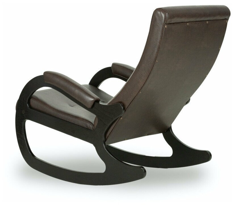 Кресло-качалка для дома Лидер ткань экокожа цвет темно-кориневый (07)