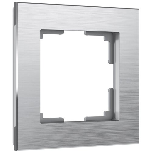 Рамка для выключателей и розеток из металла на 1 пост Werkel Aluminium W0011706 алюминий