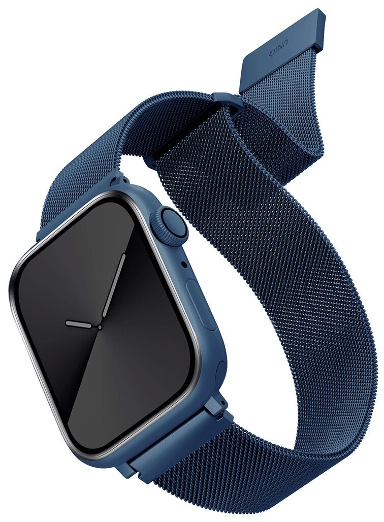 Ремешок Uniq Dante Strap Mesh Steel для Apple Watch 45/44/42 мм (45MM-DANCBLU), синий