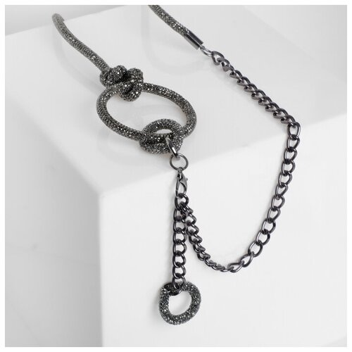 фото Бусы "ночь" два кольца, цвет серый, 70см 4996540 сима-ленд