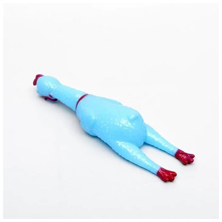 Игрушка пищащая "Задумчивая курица" для собак, 28 см, голубая 5498119 - фотография № 4
