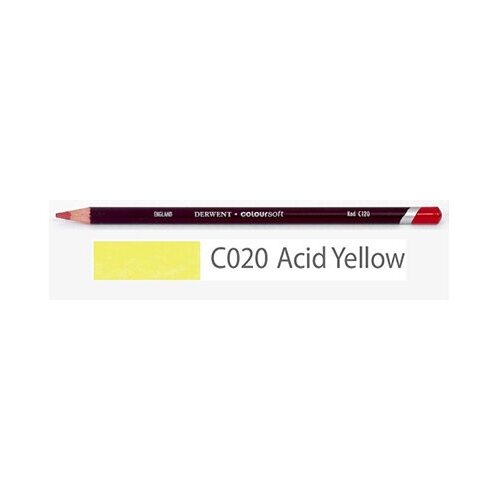 Derwent Карандаш цветной Coloursoft 700954 №C020 Желтый кислотный derwent карандаши цветные academy colour pencil tin 12 цветов 2301937 зеленый