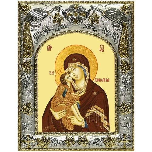 Икона Донская Божия Матерь, 14х18 см, в окладе икона донская размер иконы 30х40