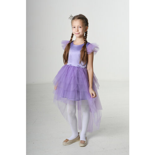 фото Платье dael kids, хлопок, нарядное, размер 116, фиолетовый