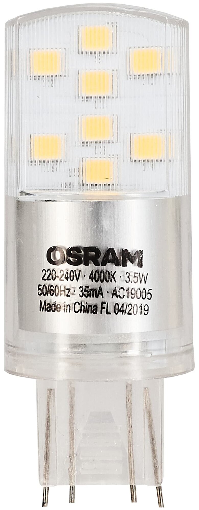 Лампа светодиодная Osram G9 3.5 Вт капсула прозрачная 400 лм нейтральный белый свет