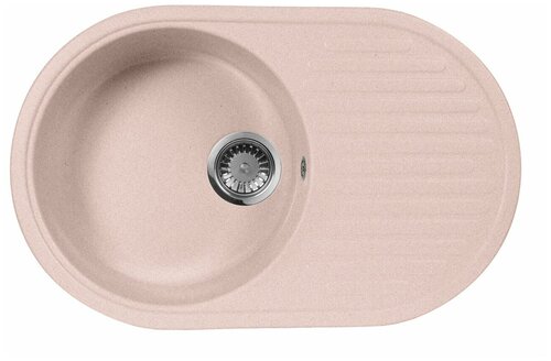 Кухонная мойка AquaGranitEx розовая M-18 овальная с крылом/315