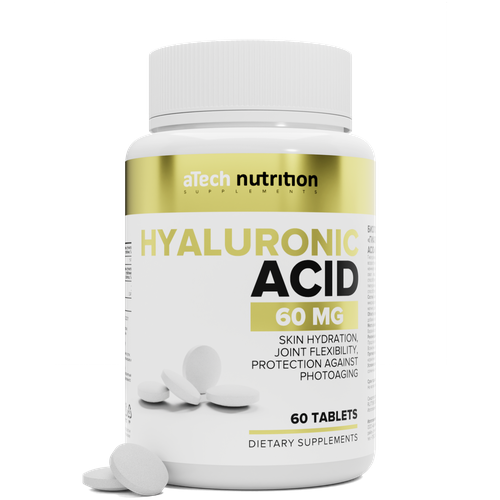 Гиалуроновая кислота/ HYALURONIC ACID aTech nutrition 60 таблеток 5 htp антистресс atech nutrition 60 таблеток