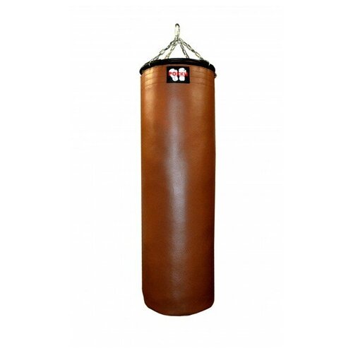 Боксёрский мешок подвесной (натуральная кожа), 80*33 см, 28 кг, коричневый