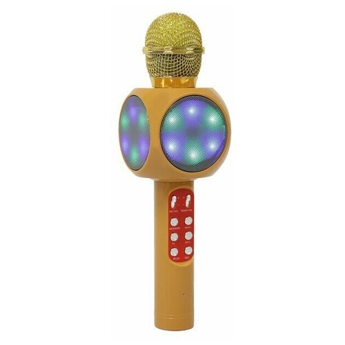 Микрофон для караоке LuazON LZZ-60, 1800 мАч, LED, оранжевый