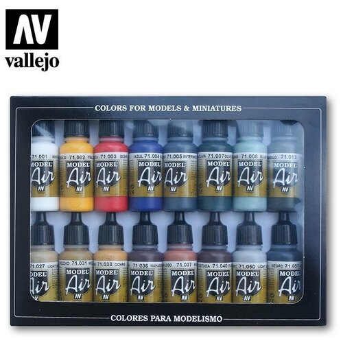 Набор акриловых красок Vallejo серии Model Air - Basic Colors 71178 (16 красок по 17 мл)