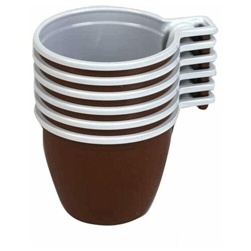 Чашка одноразовая Upax 200мл, полипропилен, коричнево-белая, 50шт.
