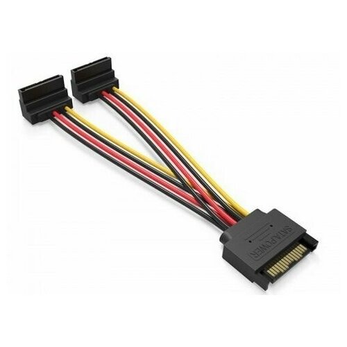 Кабель SATA - 2xSATA Vention KDBBB угол 90 кабель питания разветвитель vention sata 15pin m 2 x sata 15pin f угол 90 0 15 м