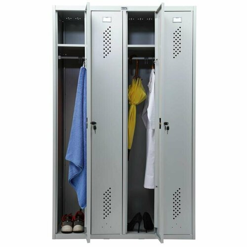 Шкаф для одежды металлический Практик Стандарт LS-41 4 отделения, 1436712