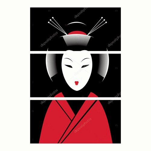 Модульная картина Гейша Размер90х60см 28х6028х6028х60 2220₽