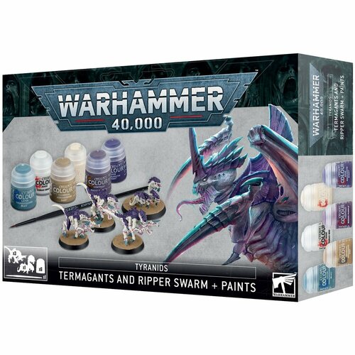 Набор красок и миниатюр для настольной игры Games Workshop Warhammer 40000: Tyranids - Termagants & Ripper Swarm + Paint Set 60-13