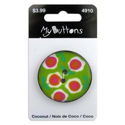 Пуговица My Buttons - Coconut Lime Flowers