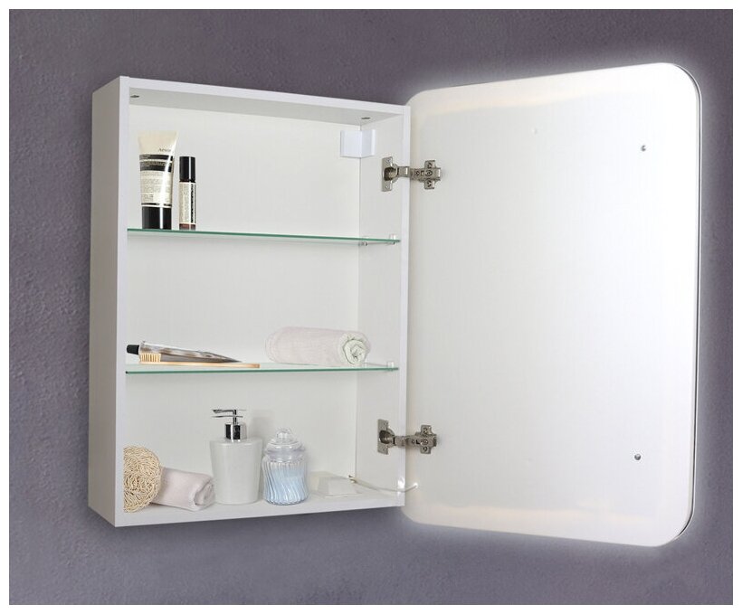 Зеркало-шкаф AZARIO Фиджи 60 602х800х140 c подсветкой и диммером, сенсорный выключатель (LED-00002364) - фотография № 4