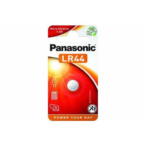 Батарейка Panasonic Micro Alkaline LR-44EL/1B, дисковая щелочная