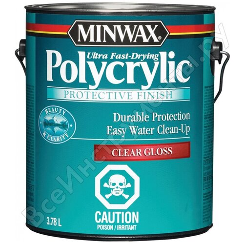 Защитное финишное покрытие Minwax Polycrylic Глянцевый 3.785 мл 15555