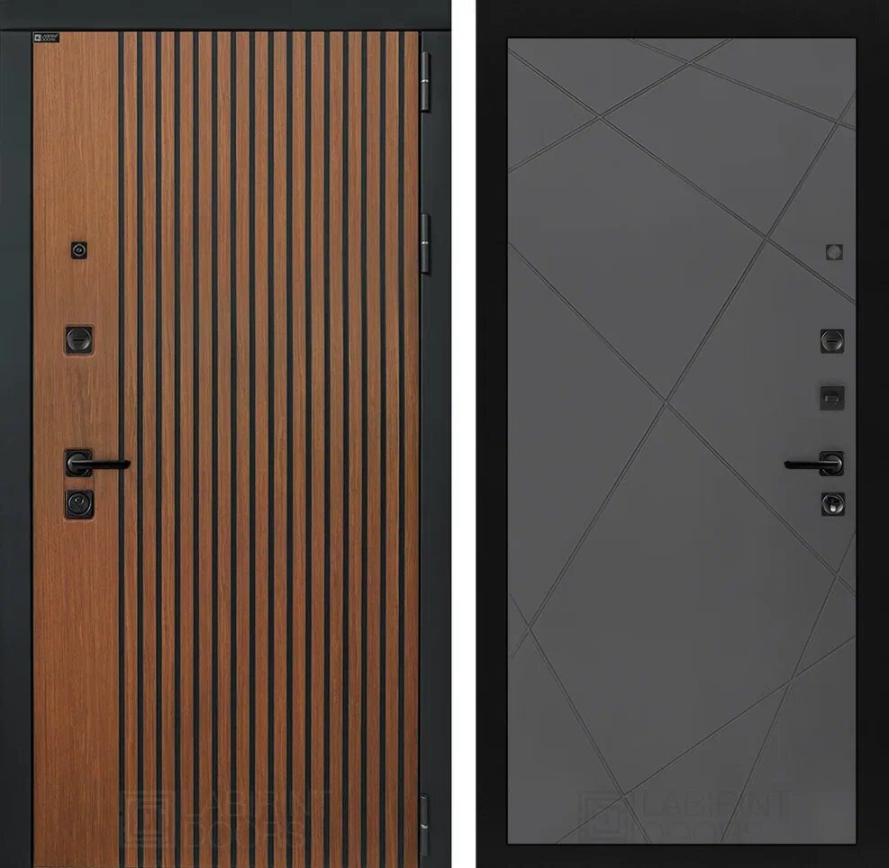 Входная дверь STORM с внутренней панелью 24 графит софт, размер по коробке 880х2050, левая - фотография № 1