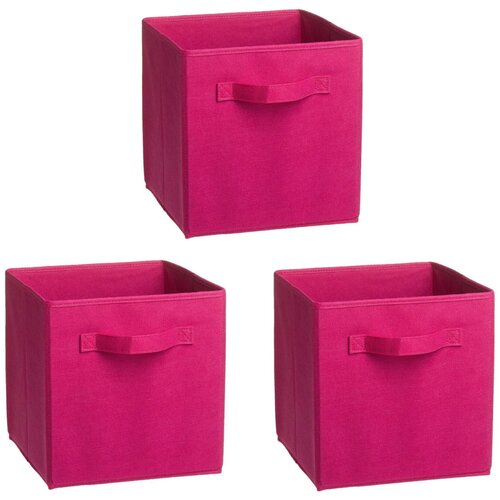 Коробка складная для хранения, 27х27х28 см, цвет малиновый, темно-розовый, 3 шт