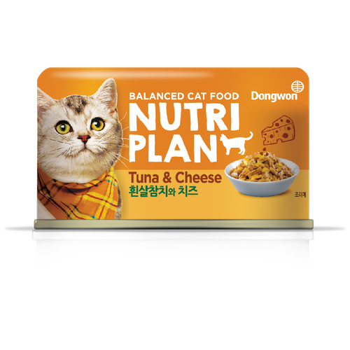 Влажный корм для кошек Nutri Plan Тунец с сыром в собственном соку 160 г (мини-филе)