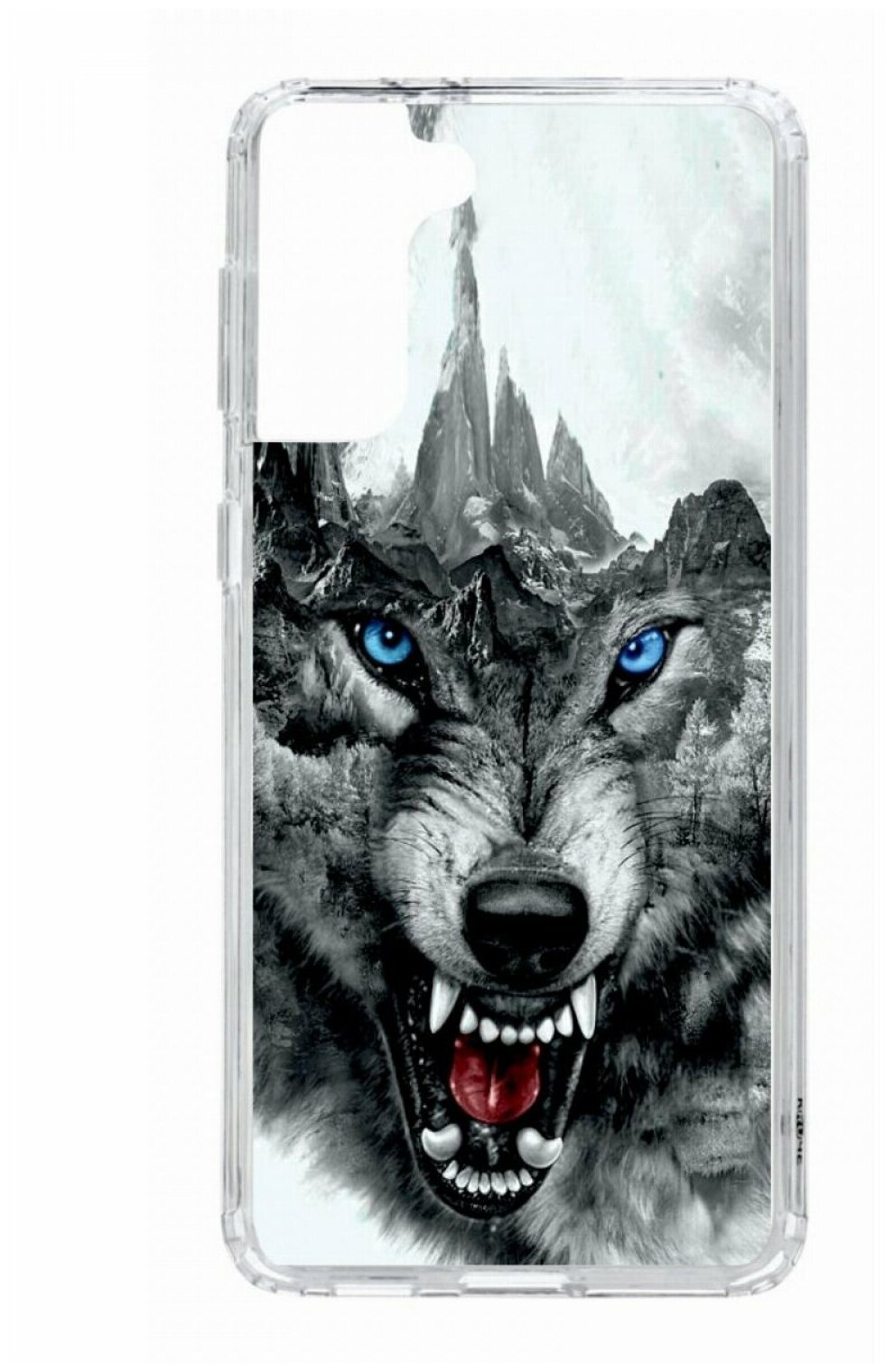 Чехол для Samsung Galaxy S21 Plus Kruche Print Волк, противоударная пластиковая накладка с рисунком, силиконовый бампер с защитой камеры, кейс с принтом