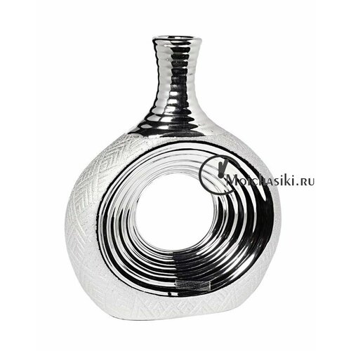 Ваза керамическая Garda Decor 18H2409-19 серебро, размер 31 х 26 х 7 см