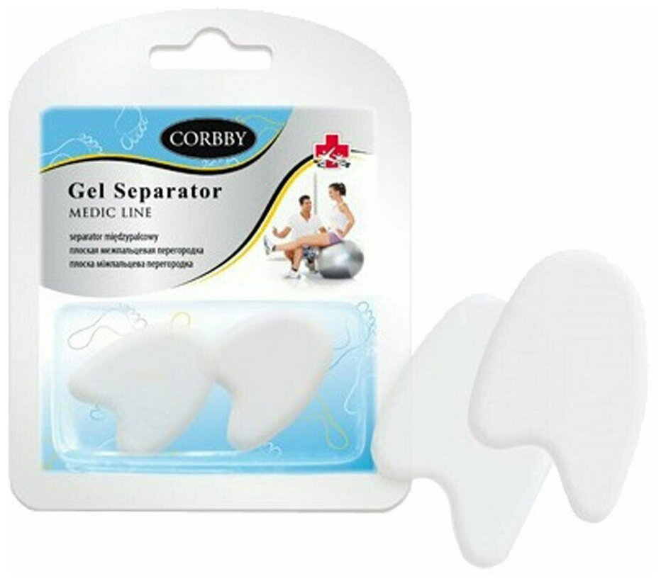 Corbby Силиконовая межпальцевая перегородка "Gel Separator" (плоская) 2 шт. Размер L