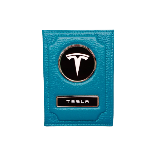Обложка для автодокументов Tesla (тесла) кожаная флотер