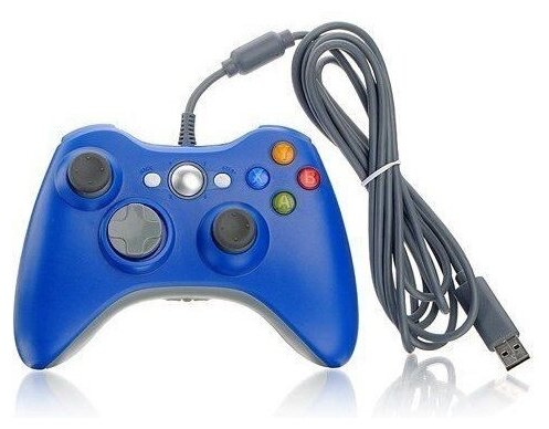 Геймпад проводной для Xbox 360 (синий)