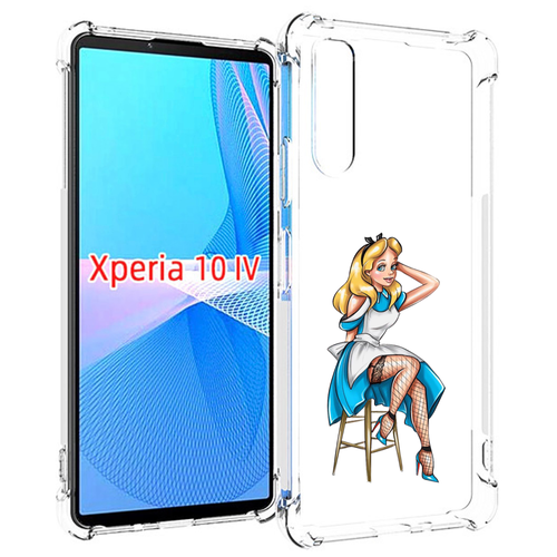 Чехол MyPads девушка-в-чулках женский для Sony Xperia 10 IV (10-4) задняя-панель-накладка-бампер