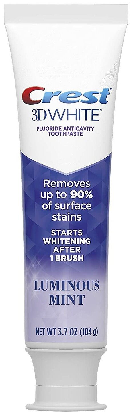 Зубная паста Crest 3D White Luminous Mint – Отбеливающая зубная паста 104 грамм — фото 1