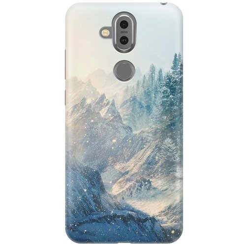 Ультратонкий силиконовый чехол-накладка для Nokia 8.1 с принтом Снежные горы и лес ультратонкий силиконовый чехол накладка для vivo v19 с принтом снежные горы и лес