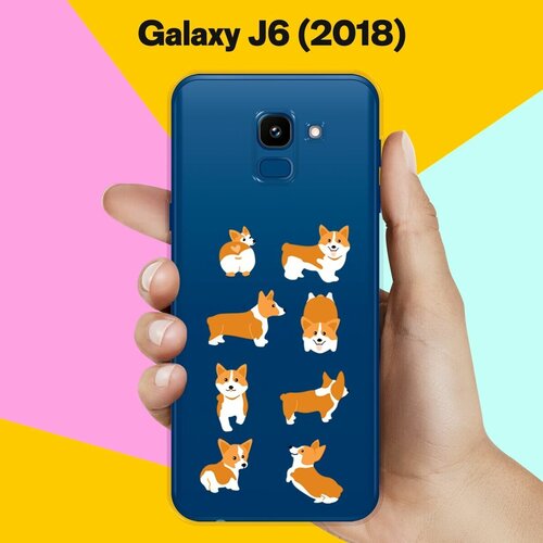 Силиконовый чехол 8 Корги на Samsung Galaxy J6 (2018) силиконовый чехол корги в масках на samsung galaxy j6 2018