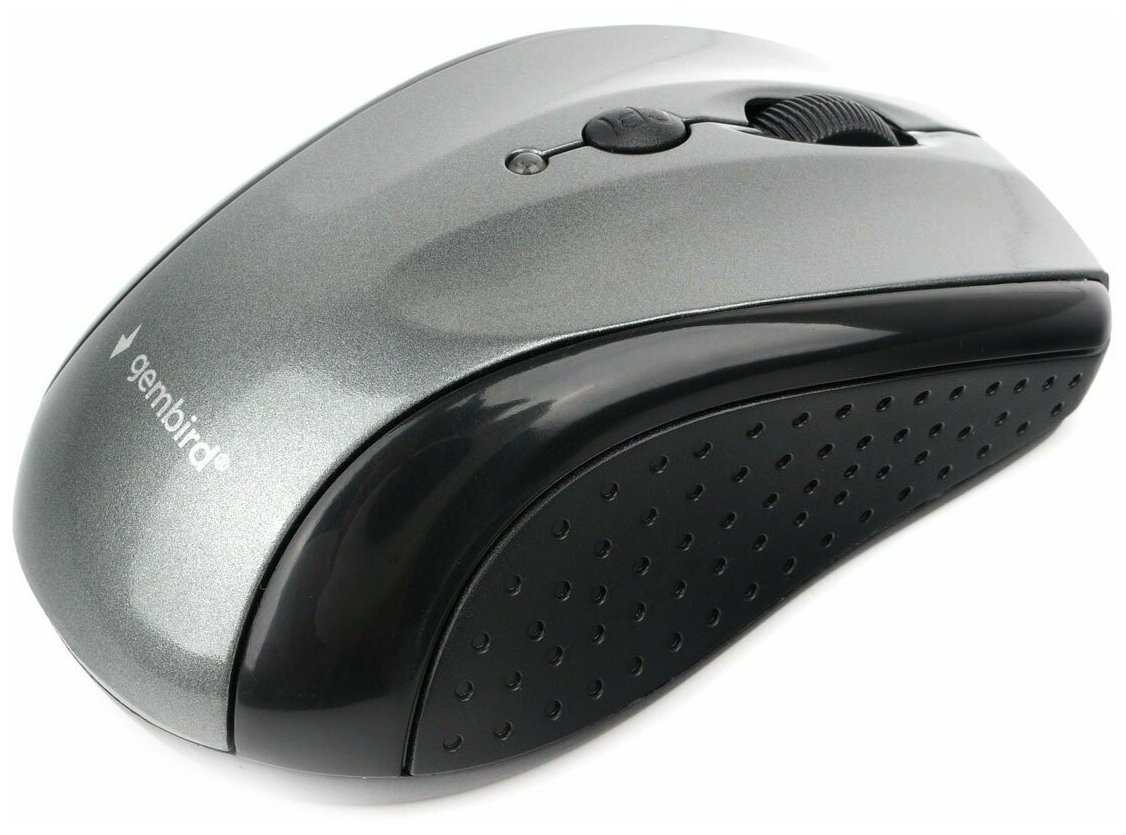 Мышь беспроводная Gembird MUSW-430,2,4 ГГц, серый глянец, 6 кнопок, 1600DPI