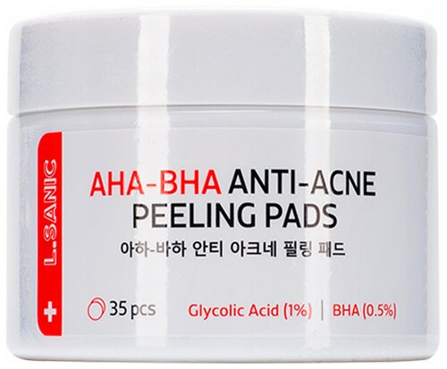 Отшелушивающие диски с AHA и BHA кислотами против несовершенств кожи, 35шт, L.Sanic