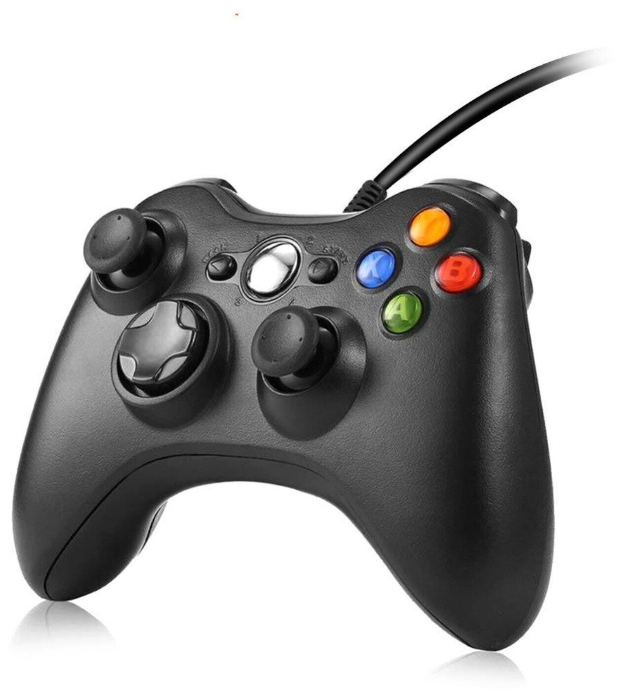 Джойстик геймпад проводной для Xbox 360 и PC Черный